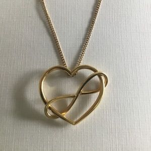 Movado 18K Gold Large Infinity Heart Pendant